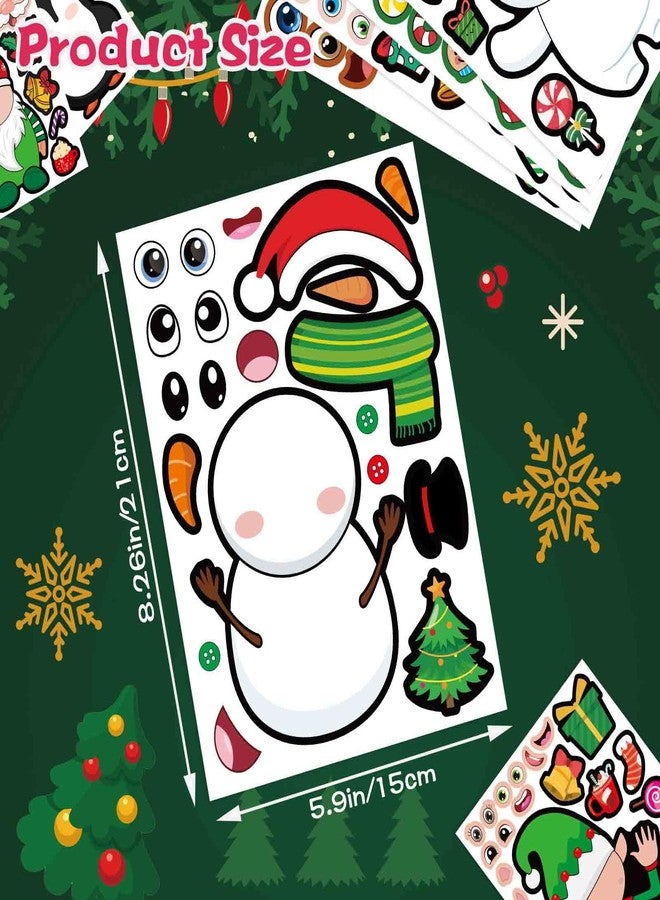 DUJAA 32 Sheets Christmas Party Games Stickers, Make Your Own Christmas Characters Mix and Match Sticker with Christmas Tree Santa Tree Gnome Elf Xmas Holiday Stickers Christmas Party Game Craft Supplies - Image 3